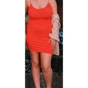 Coral bodycon dress